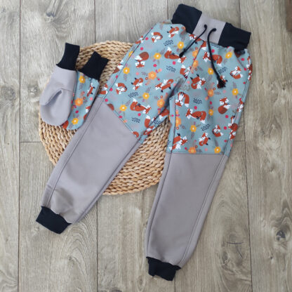 Softshellové kalhoty s fleecem + Rukavice LIŠKY -110