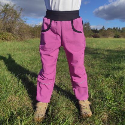 Softshellové kalhoty s fleecem RŮŽOVÉ