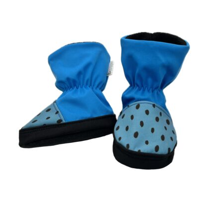 Softshellové capáčky MODRÉ PUNTÍKY (6-12m)